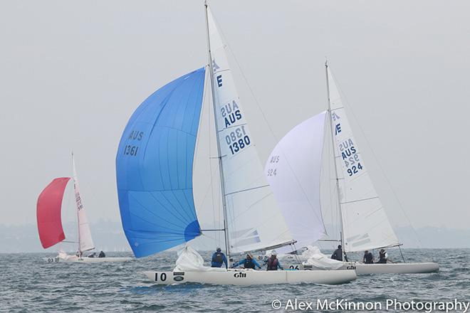 Fifteen + (David Clark) leads the 2017 Victorian Etchells Championships at the end of day one. ©  Alex McKinnon Photography http://www.alexmckinnonphotography.com